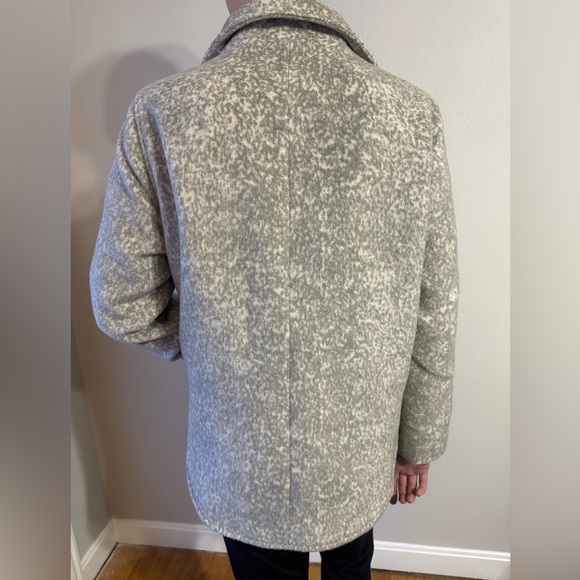 Democracy Lined Zip Up gray animal print jacket. - Picture 2 of 8